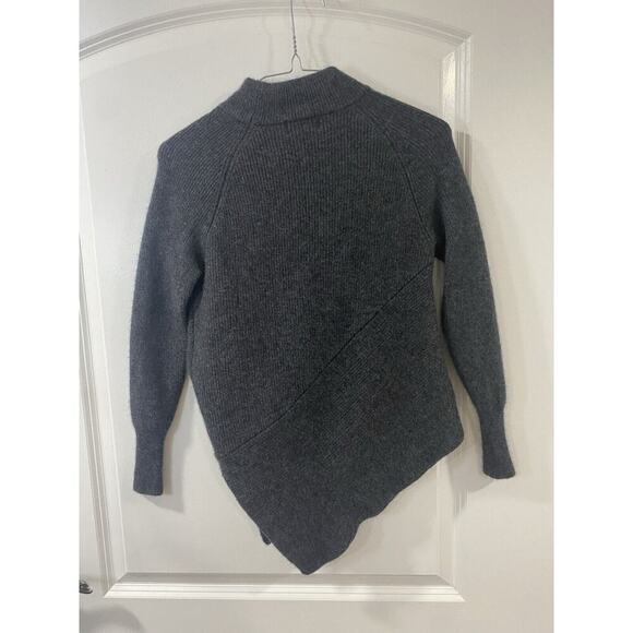 27 Miles 100% Cashmere Sweater XS Gray Pullover Front Tie Knit Lightweight Cozy - Picture 4 of 11